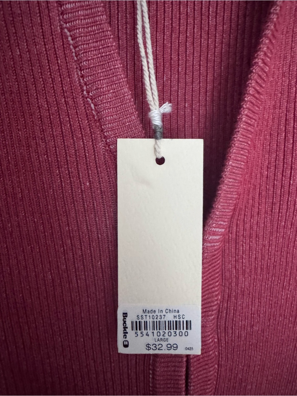 NWT Buckle Gilded Intent Ribbed V-Neck Tank Top with Hook Closures Large - Picture 4 of 10
